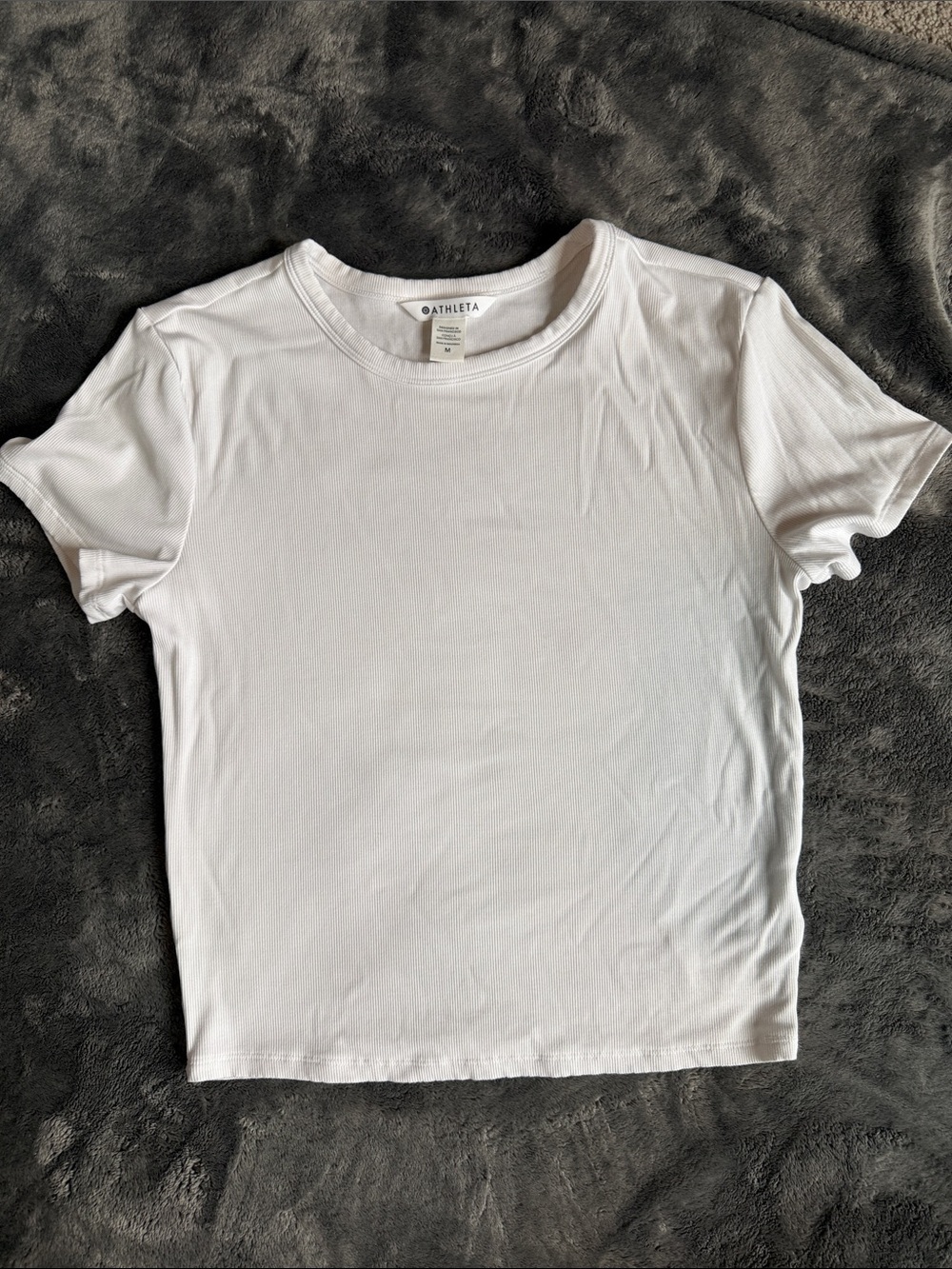 Athleta White Short Sleeve Crewneck Tee